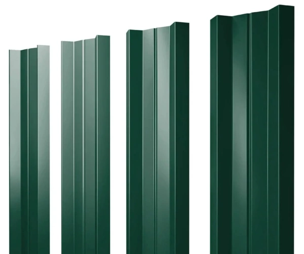 Евроштакетник М-образный 0,45x110 мм зелёный RAL 6005 1м